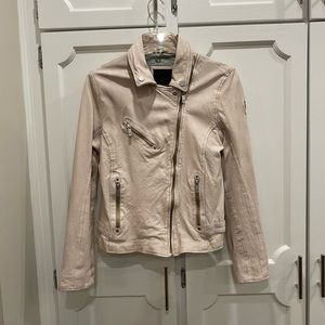 Large pink leather jacket